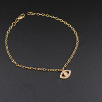 Pulsera de oro de 10K con diamante de ojo turco auténtico