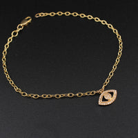Pulsera de oro de 10K con diamante de ojo turco auténtico