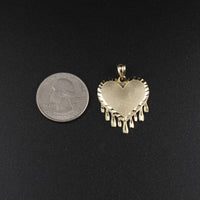 Real 10K Gold Dripping Heart Pendant