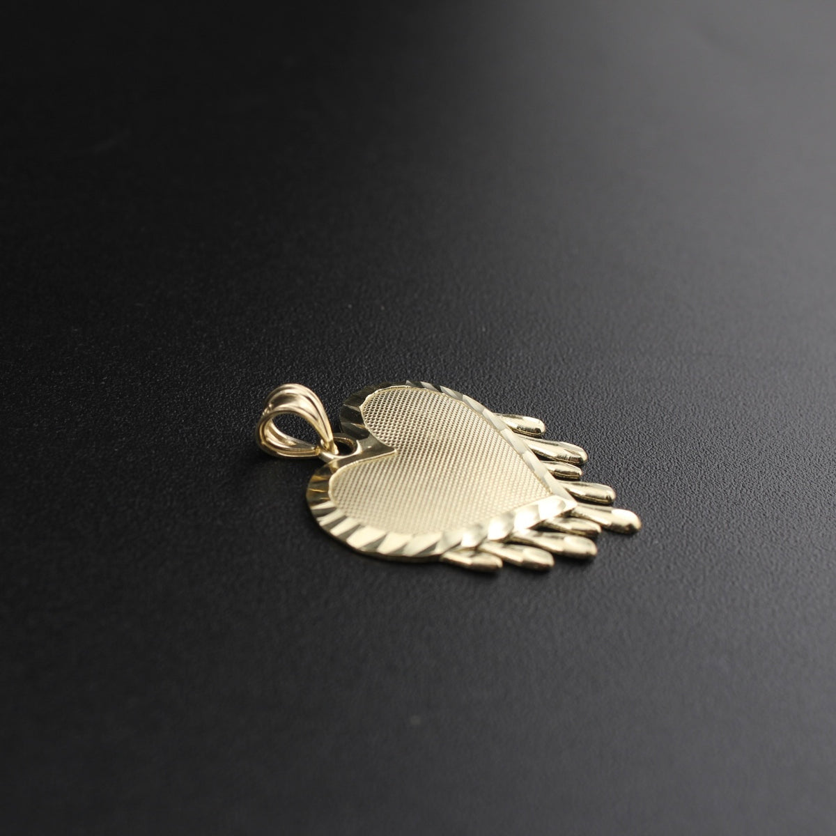 Real 10K Gold Dripping Heart Pendant