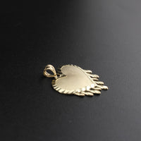 Real 10K Gold Dripping Heart Pendant