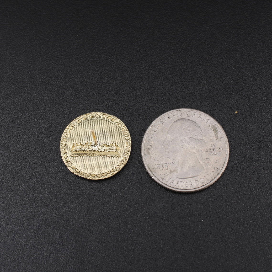 Pendientes de pepita del Tesoro de la Última Cena de oro de 10K auténtico