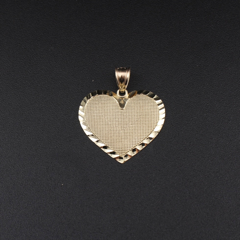 Real 10K Gold Heart Pendant Personalized Initial