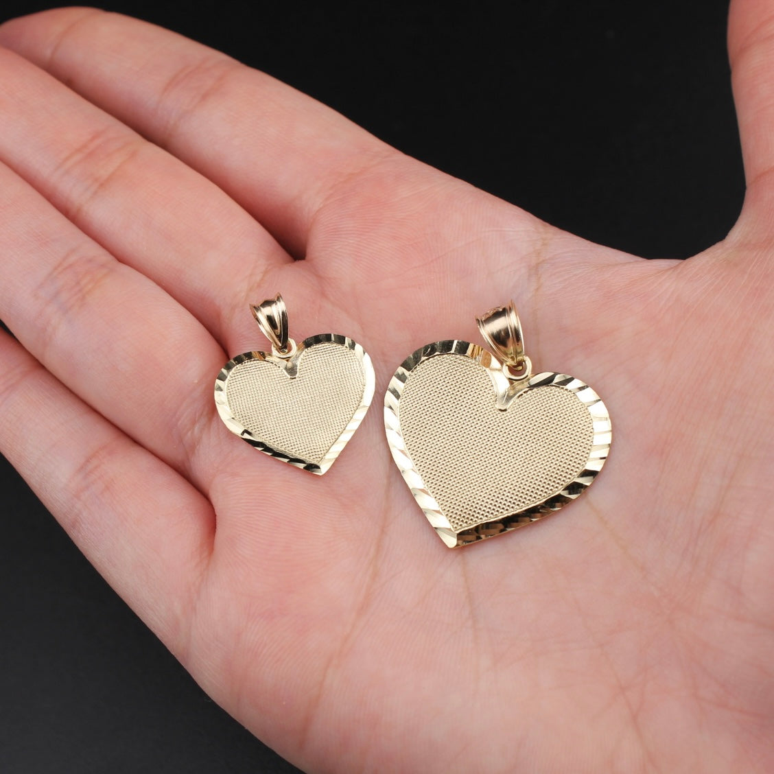 Real 10K Gold Heart Pendant Personalized Initial