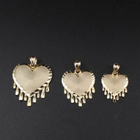 Real 10K Gold Dripping Heart Pendant