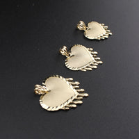 Real 10K Gold Dripping Heart Pendant