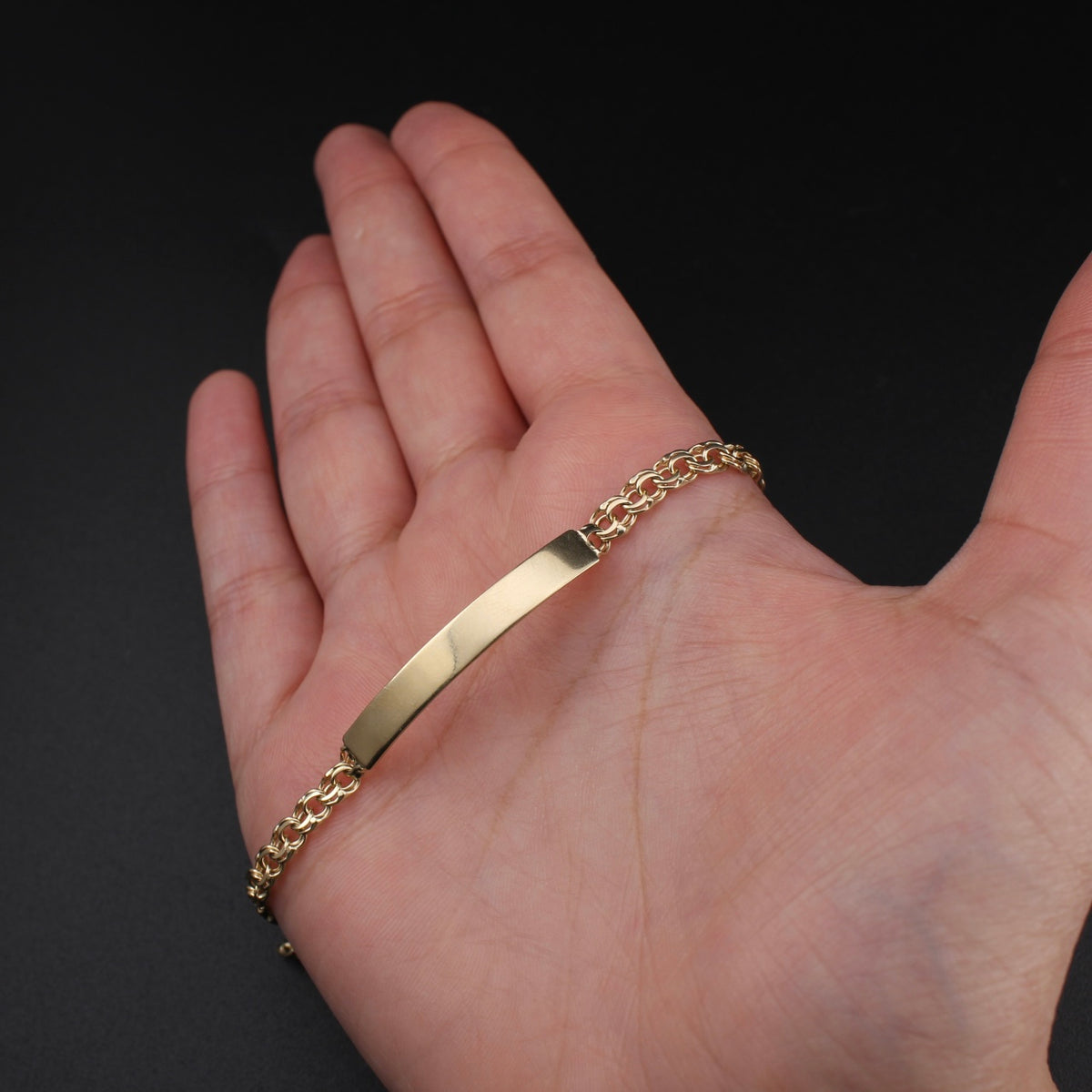 Real 10K Gold Chino ID Bracelet