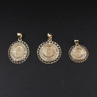 Real 10K Gold Virgin Mary Heart Pendant
