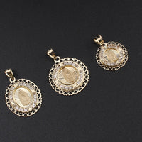 Real 10K Gold Virgin Mary Heart Pendant