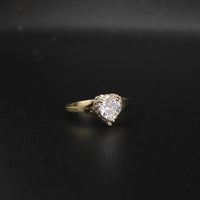 Anillo de corazón de oro auténtico de 14K