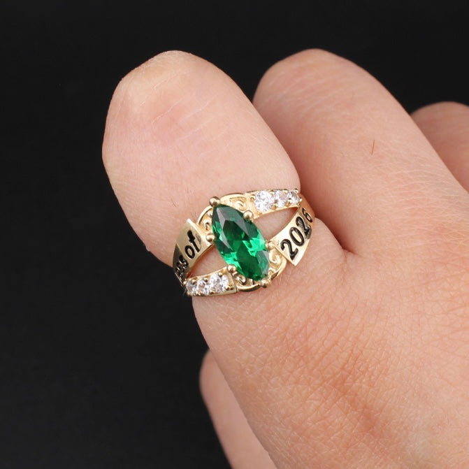 Real 14K Gold Emerald Class of 2026 Ring