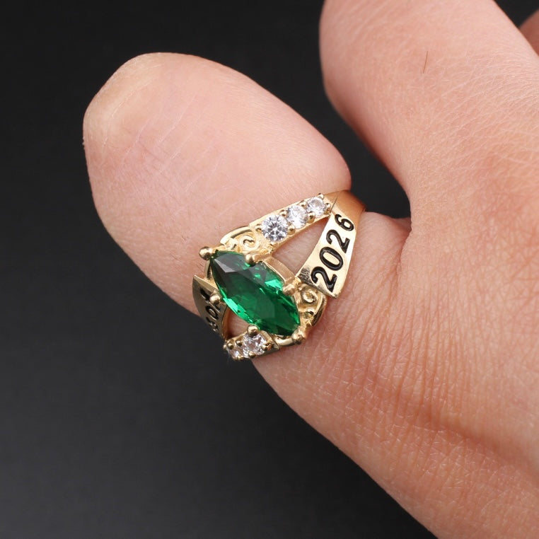 Real 14K Gold Emerald Class of 2026 Ring