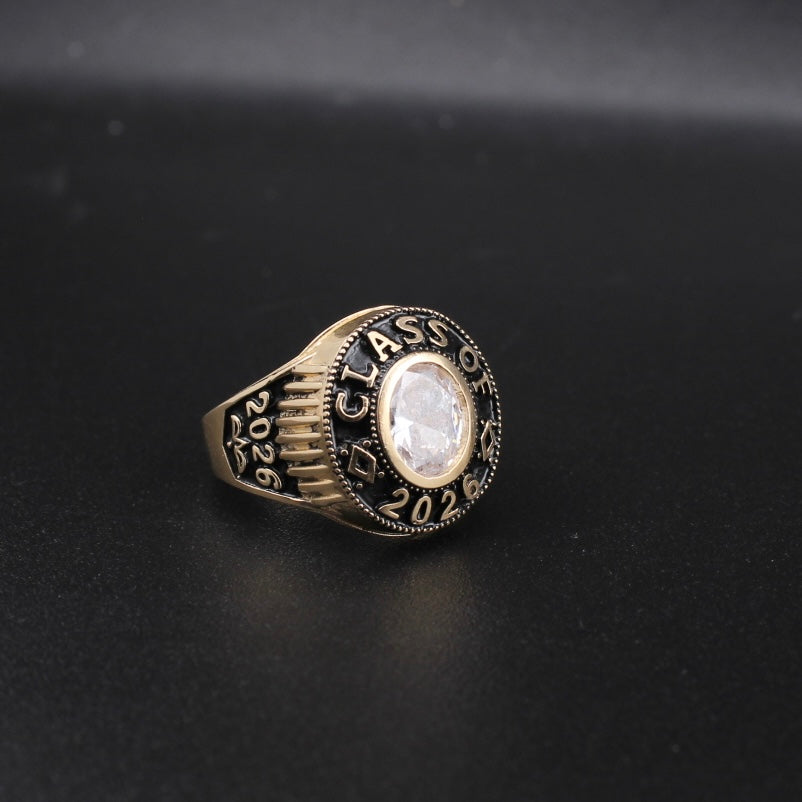 Anillo de oro de 14K real Clase de 2026