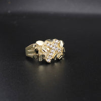Real 10K Gold Nugget Cross Ring