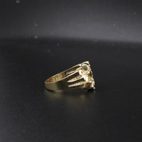 Real 10K Gold Nugget Cross Ring