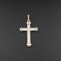 Colgante de cruz con diamantes de oro de 10K auténtico 1,28 CTW