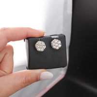 Pendientes de hombre de oro de 10K auténtico con diamantes de 2.59 CTW