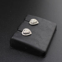 Real 10K Gold Diamond Heart Earrings