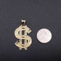 Dije con el signo de dólar de oro de 10K auténtico