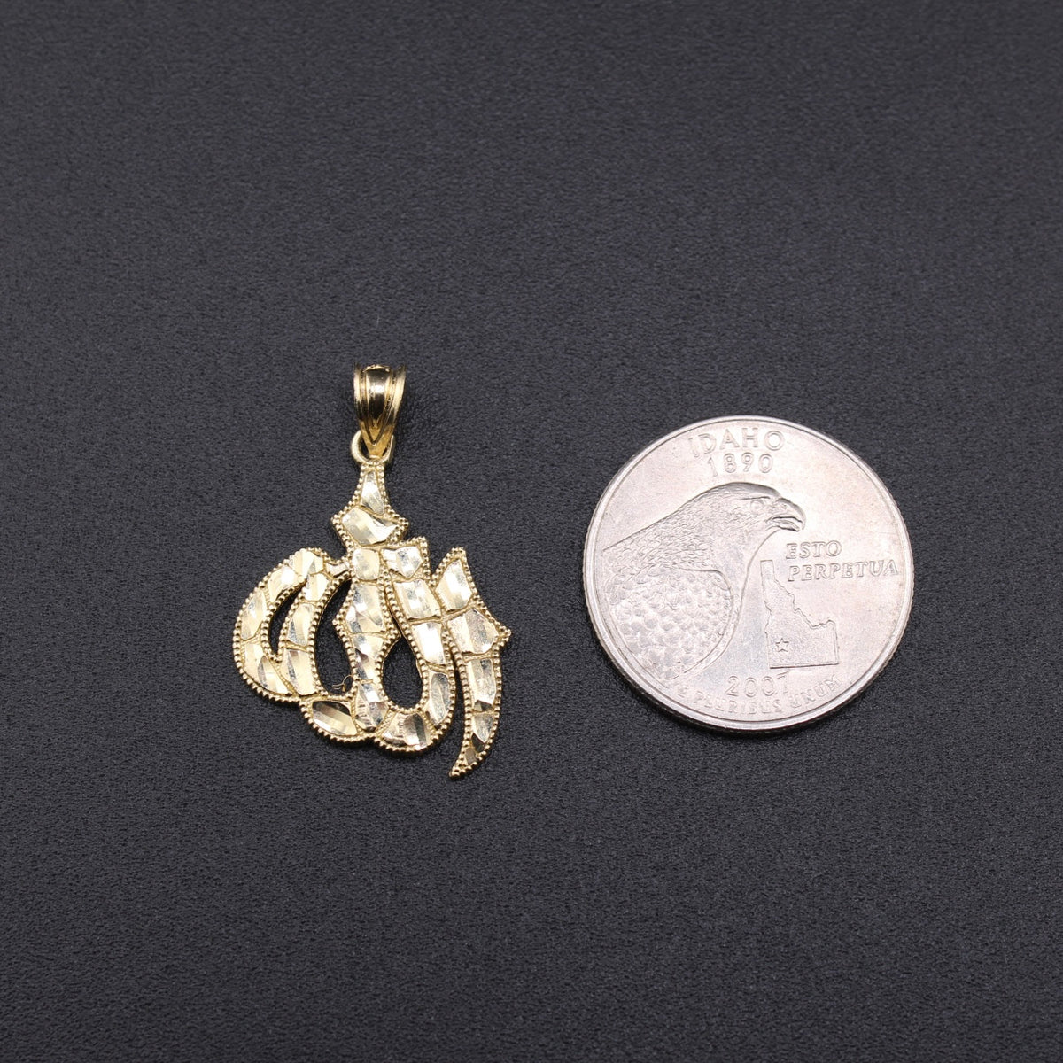 Real 10K Gold Allah Pendant Nugget Style