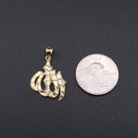Real 10K Gold Allah Pendant Nugget Style
