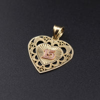 Real 10K Gold 15th Quince Heart Pendant