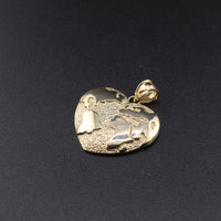 Real 10K Gold World Heart Pendant