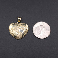 Real 10K Gold World Heart Pendant