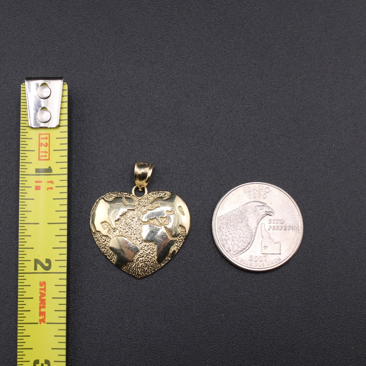 Real 10K Gold World Heart Pendant