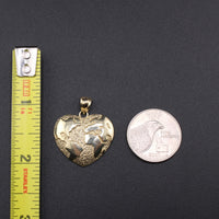 Real 10K Gold World Heart Pendant