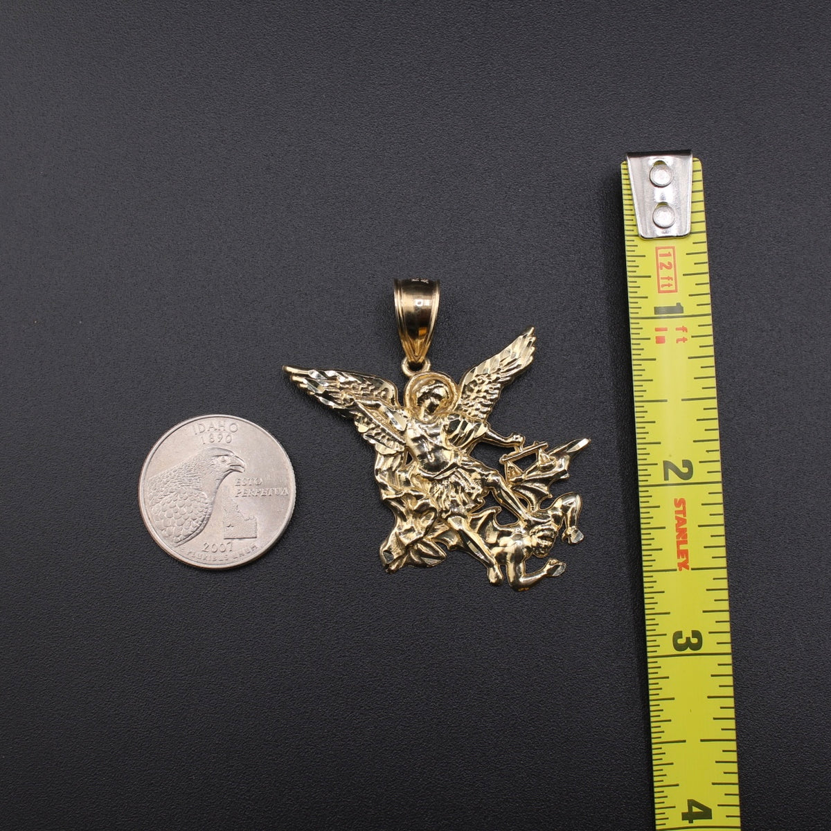 Real 10K Gold Saint Michael Pendant