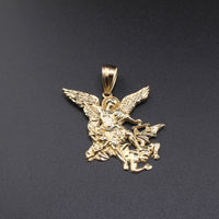 Real 10K Gold Saint Michael Pendant