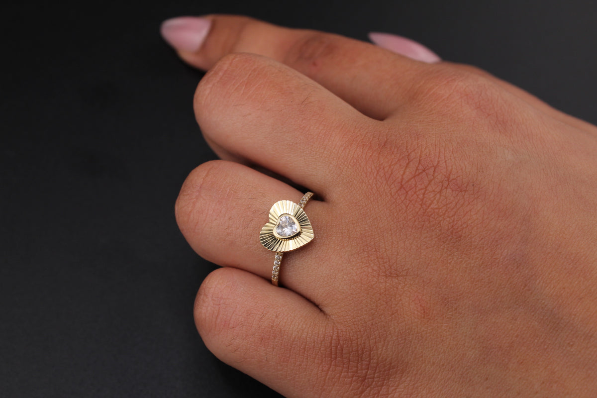 Real 10K Gold Heart Ring