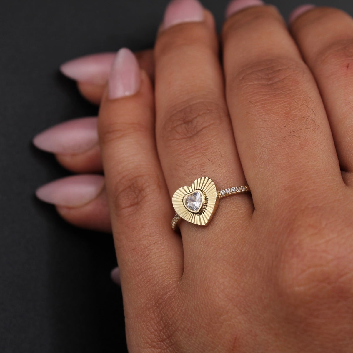 Real 10K Gold Heart Ring