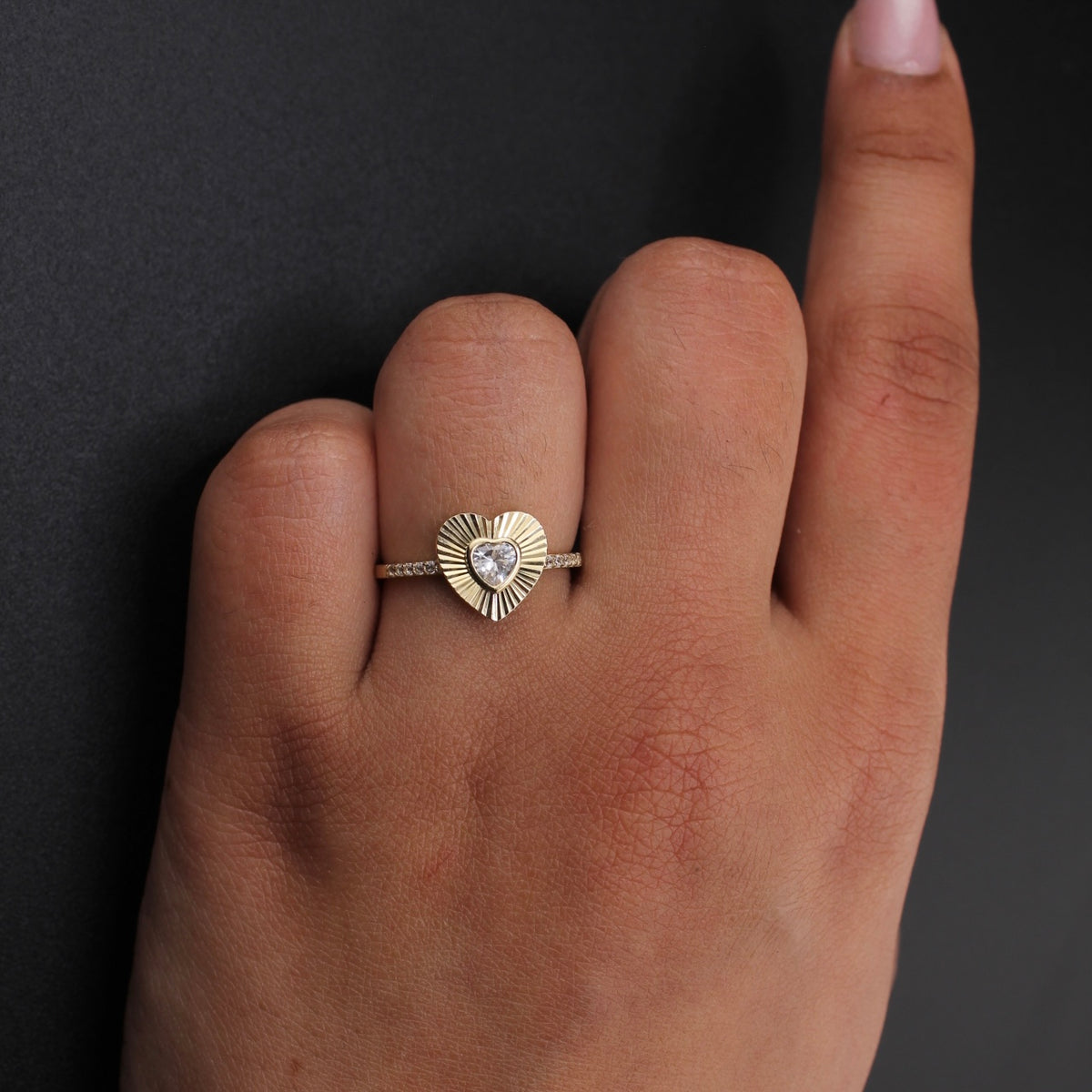 Real 10K Gold Heart Ring