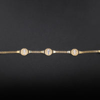 Real 10K Gold Coin Bracelet