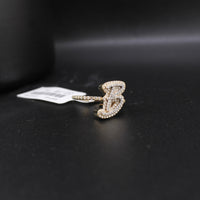 Real 10K Gold Diamond Letter B Initial Ring