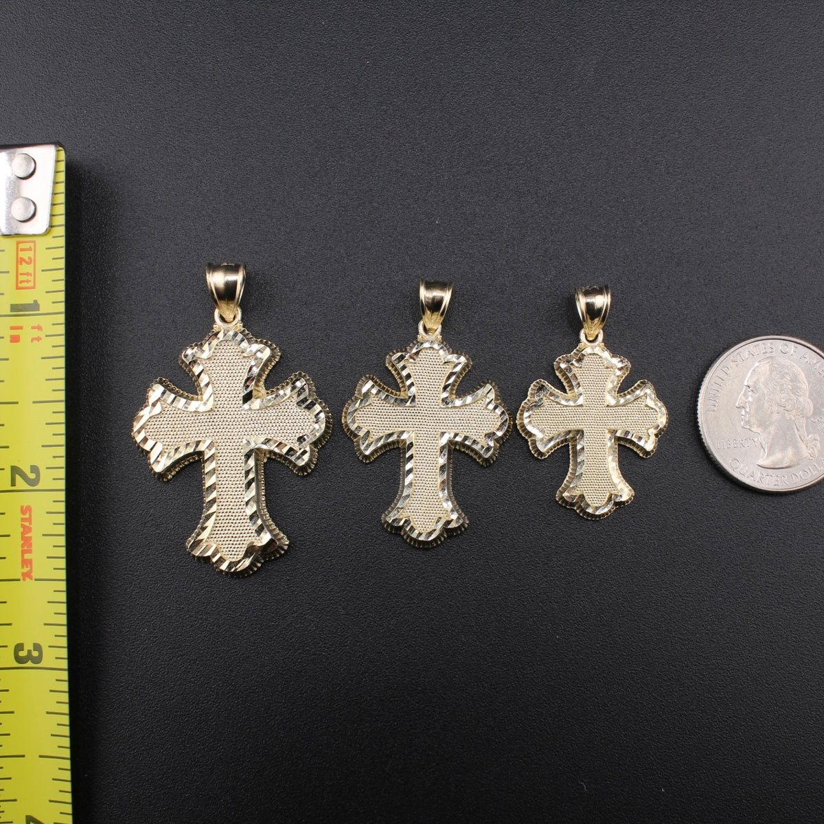 Colgante de cruz de oro real de 10K