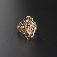 Anillo de la Virgen María de oro auténtico de 10 quilates