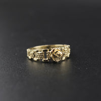 Anillo de oro rosa de 10 quilates auténtico