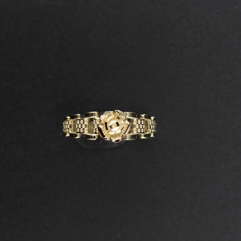 Anillo de oro rosa de 10 quilates auténtico