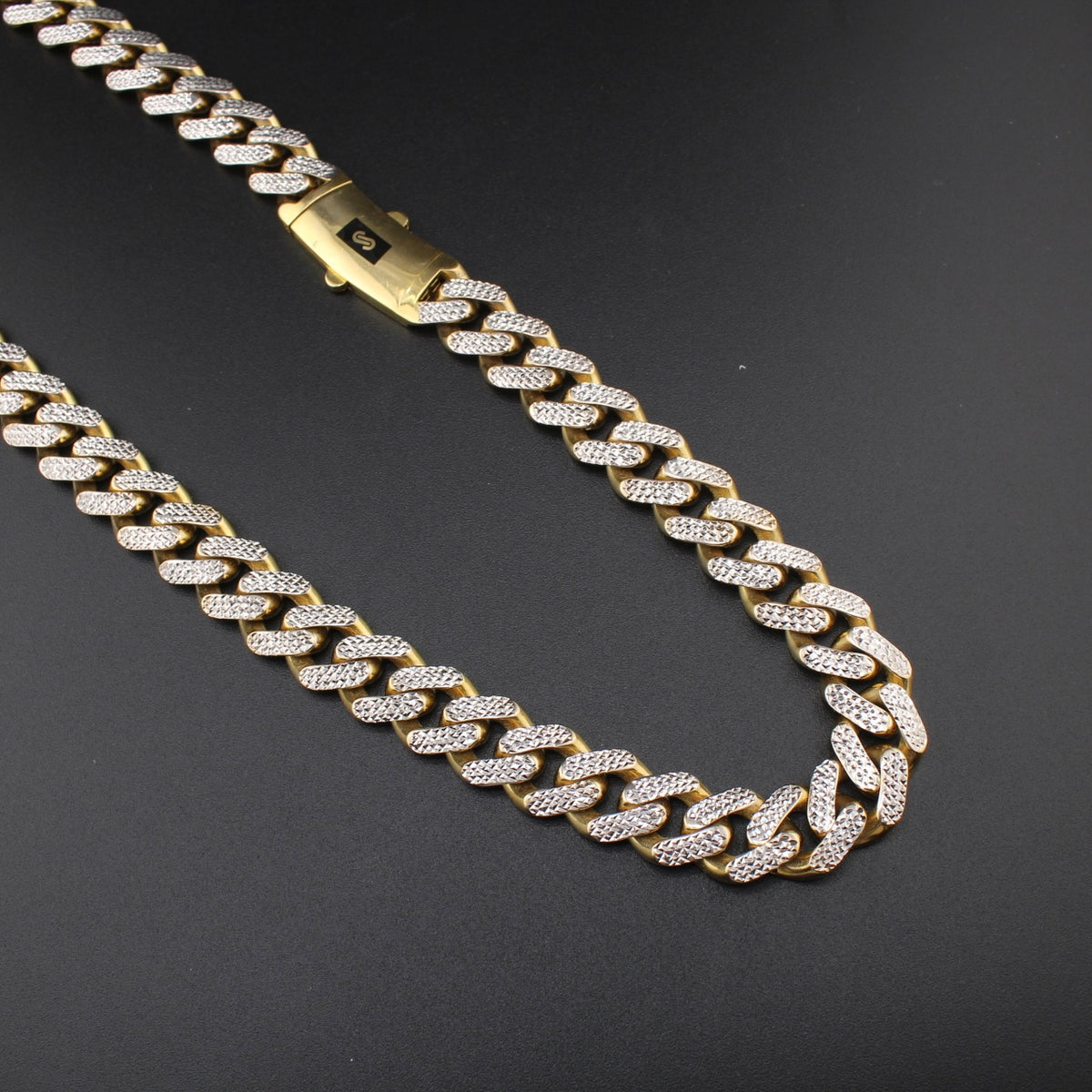 Real 10K Gold Cuban Monoco Chain