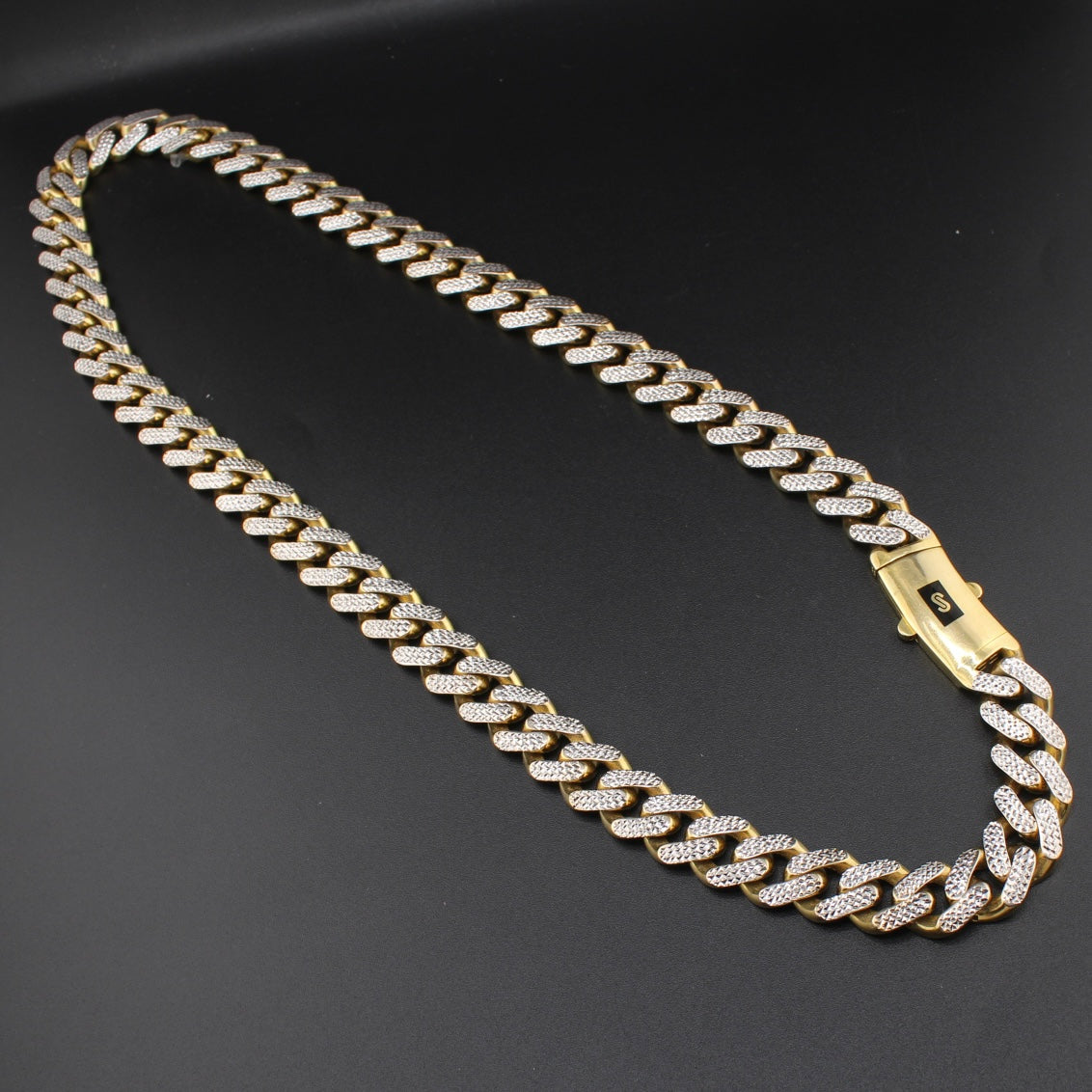 Real 10K Gold Cuban Monoco Chain