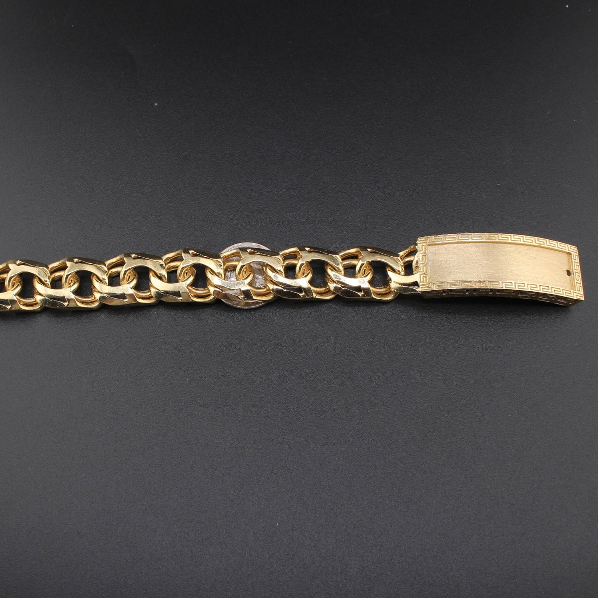 Pulsera de identidad Chino de oro de 14 quilates auténtico