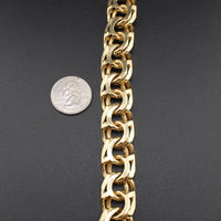 Pulsera de identidad Chino de oro de 14 quilates auténtico