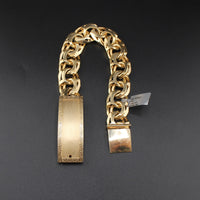 Pulsera de identidad Chino de oro de 14 quilates auténtico