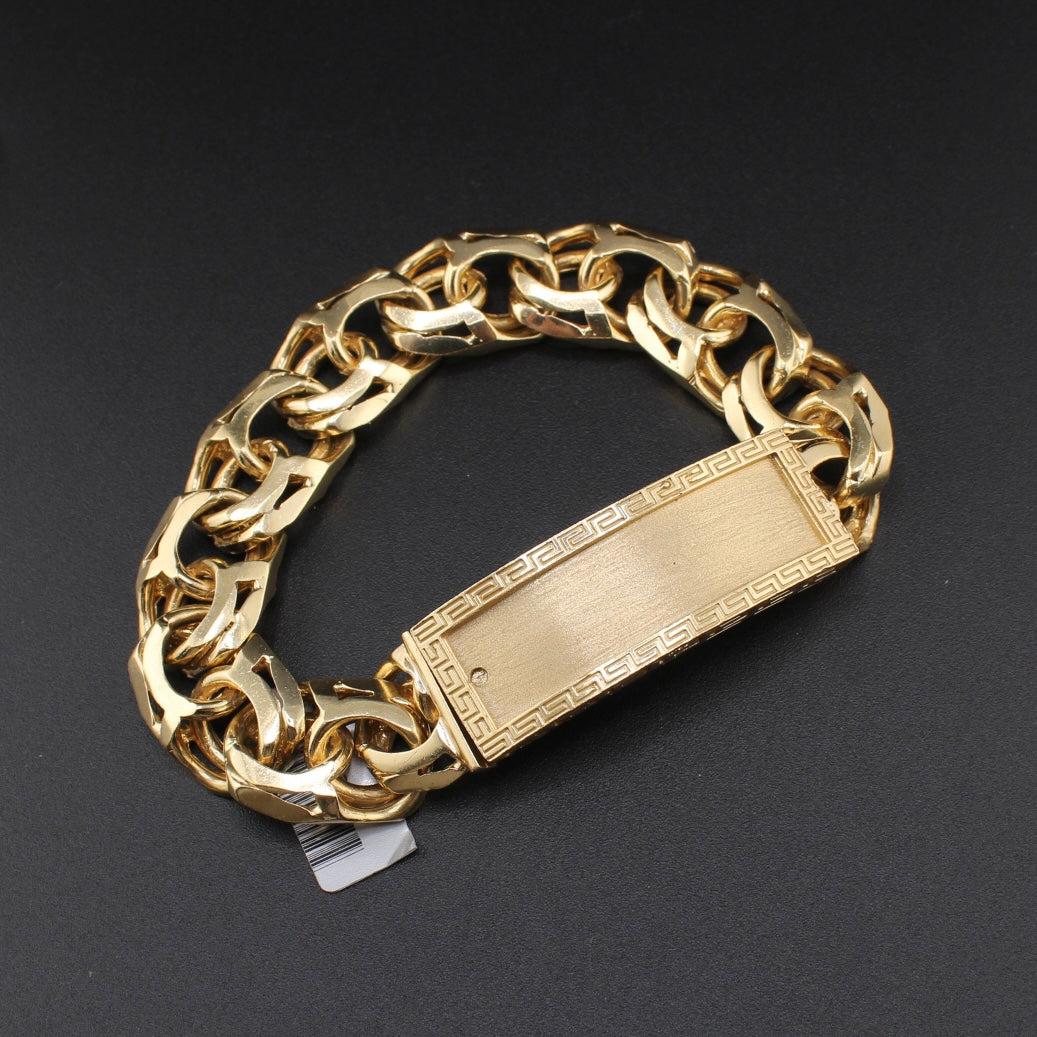 Pulsera de identidad Chino de oro de 14 quilates auténtico