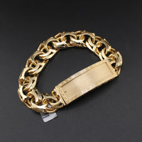 Pulsera de identidad Chino de oro de 14 quilates auténtico