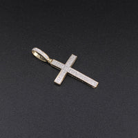 Real 10K Gold Diamond Cross Pendant