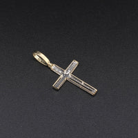 Real 10K Gold Diamond Cross Pendant